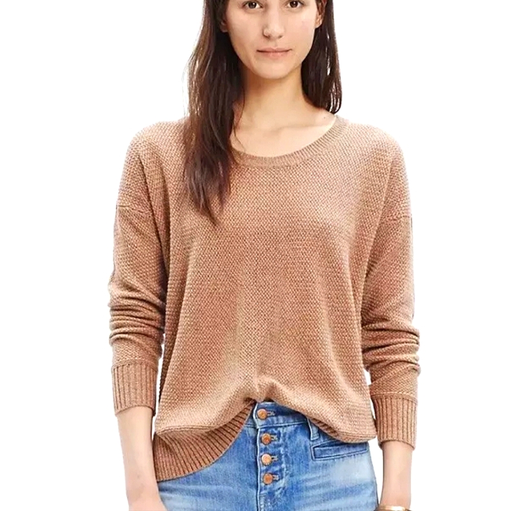 Madewell Chronicle Texture Pullover Sweater S Waffle Knit Spring Fall Minimalist